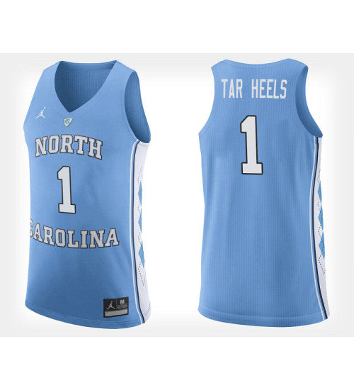 North Carolina Tar Heels #1 Light Blue College Basketball Jersey stitched college jersey
