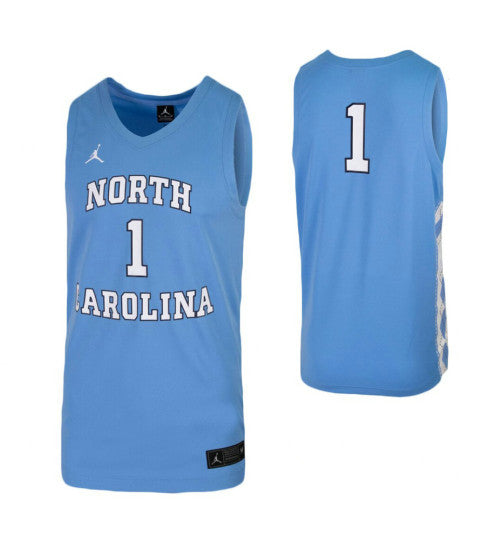 North Carolina Tar Heels 1 College Basketball Jersey Carolina Blue | Stitched Jersey RTJS 8160