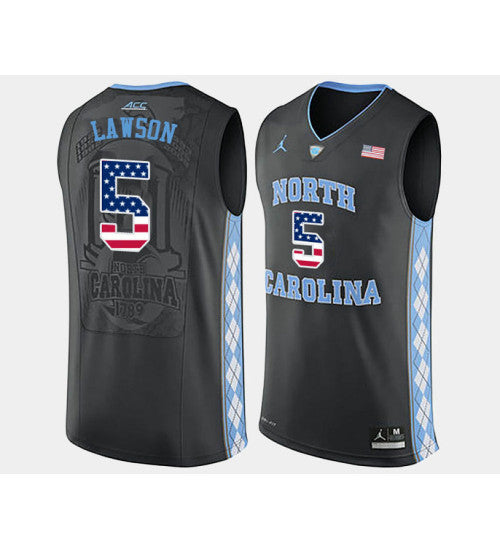 North Carolina Tar Heels 5 Ty Lawson Black Alternate Usa Flag College Basketball Jersey | Stitched Jersey RTJS 7988
