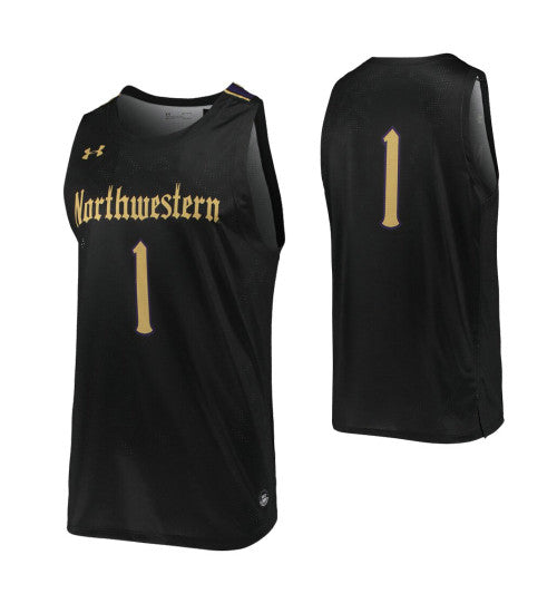 Northwestern Wildcats 1 College Basketball Jersey Black | Stitched Jersey RTJS 7913
