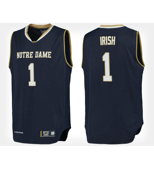 Notre Dame Fighting Irish #1 Navy College Basketball Jersey stitched college jersey