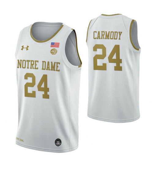 Notre Dame Fighting Irish #24 Robby Carmody White College Basketball Jersey stitched college jersey