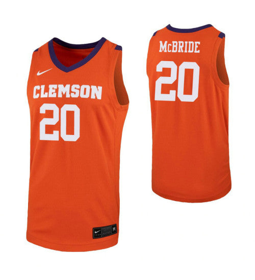 Oneil Mcbride College Basketball Jersey Orange Clemson Tigers | Stitched Jersey RTJS 7812