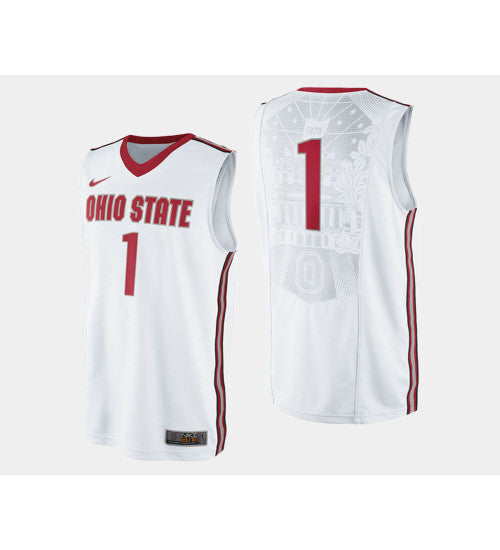 Ohio State Buckeyes #1 Jaesean Tate White Home College Basketball Jersey stitched college jersey