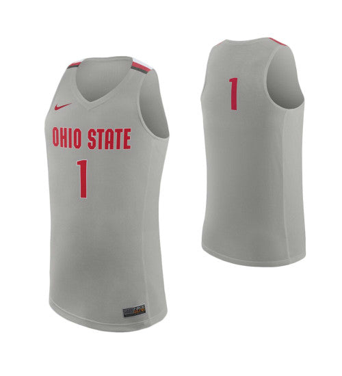 Ohio State Buckeyes #1 College Basketball Jersey Gray stitched college jersey