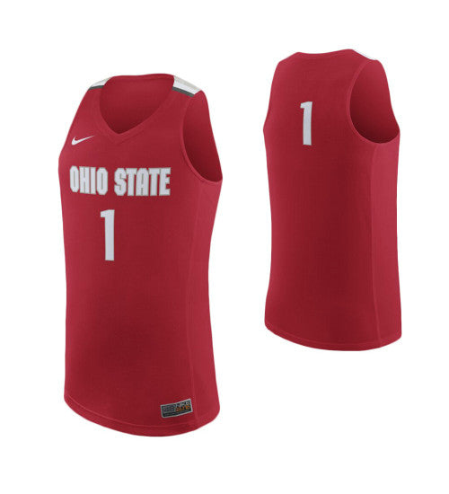 Ohio State Buckeyes #1 College Basketball Jersey Scarlet stitched college jersey