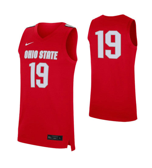 Ohio State Buckeyes 19 College Basketball Jersey Scarlet | Stitched Jersey RTJS 7759