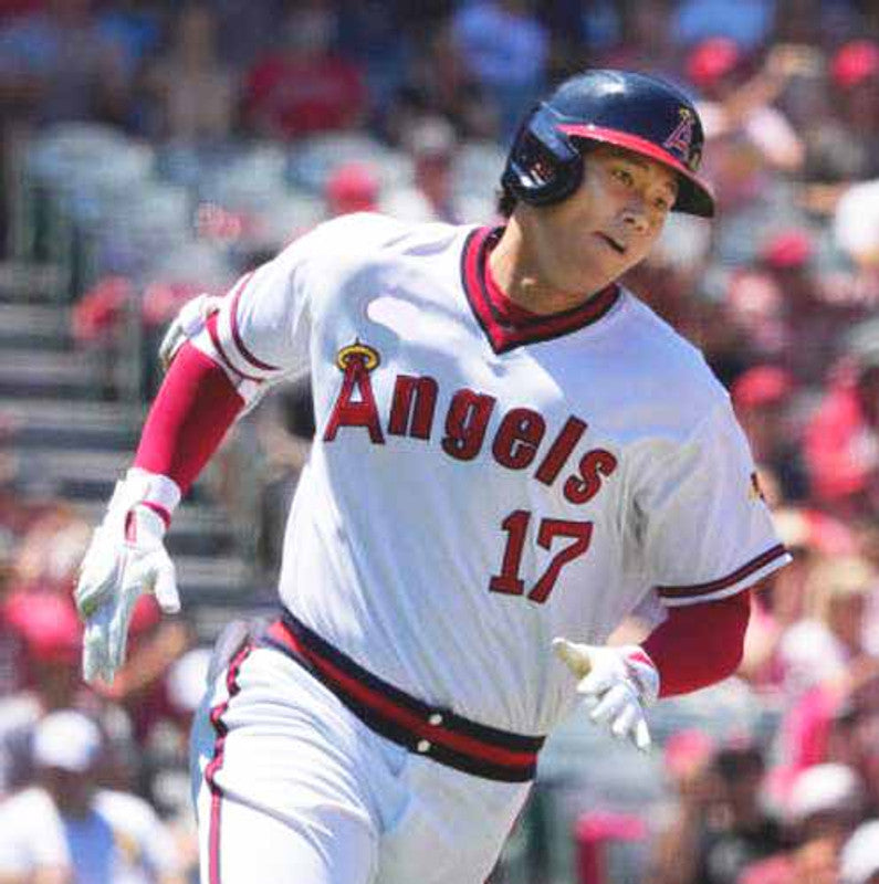 Shohei Ohtani California Angels 1980S Home Throwback Baseball Jersey jersey front view