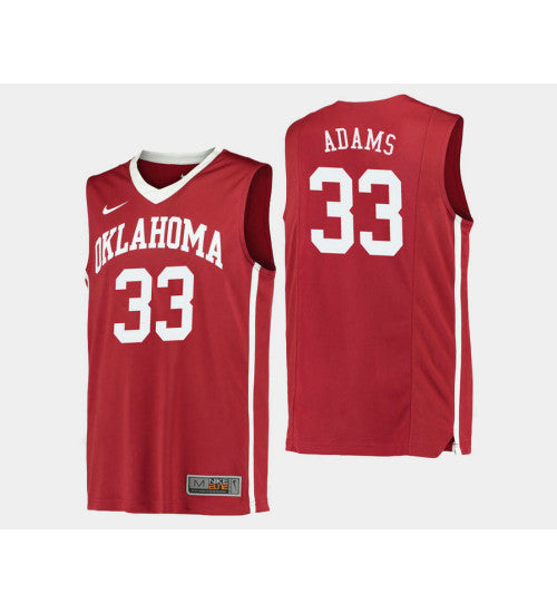 Oklahoma Sooners 33 Alvan Adams Crimson Road College Basketball Jersey | Stitched Jersey RTJS 7621
