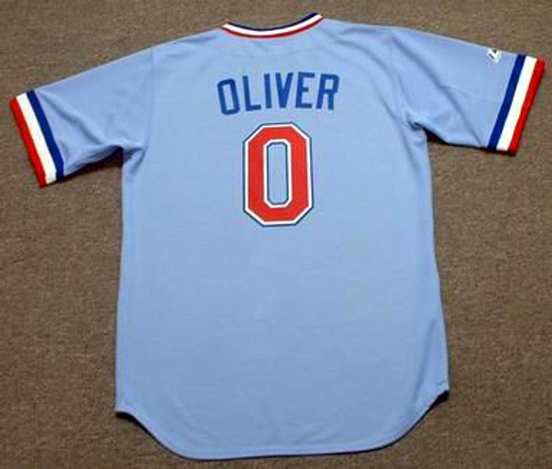 Texas Rangers Al Oliver Cooperstown MLB jersey front view