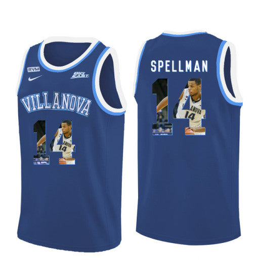 Villanova Wildcats Omari Spellman 11164 #14 Blue stitched throwback college basketball jersey