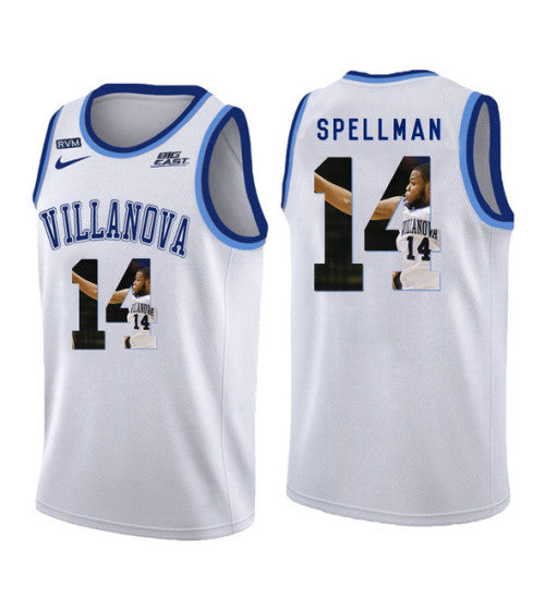 Villanova Wildcats Omari Spellman 11169 #14 White stitched throwback college basketball jersey