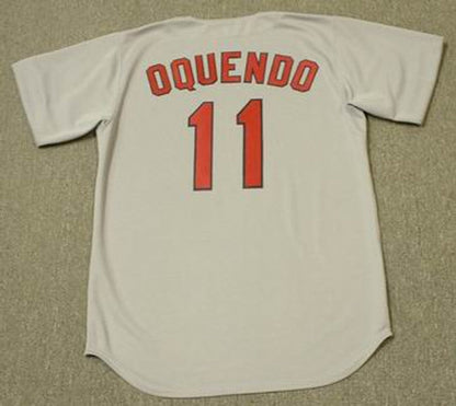 Jose Oquendo St Louis Cardinals 1992 Cooperstown Throwback Away Stitched Jersey jersey front view