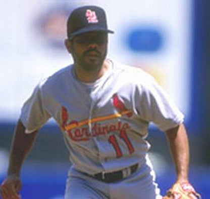 Jose Oquendo St Louis Cardinals 1992 Cooperstown Throwback Away Stitched Jersey jersey front view