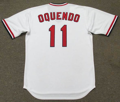 Jose Oquendo St Louis Cardinals 1989 Cooperstown Home Baseball Stitched Jersey jersey front view