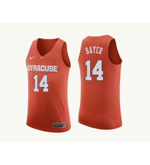 Bayer 10401 Syracuse Braedon #14 Orange stitched throwback college basketball jersey