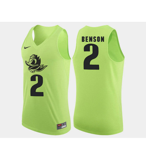 Oregon Ducks 2 Casey Benson Apple Green Alternate College Basketball Jersey | Stitched Jersey RTJS 7517