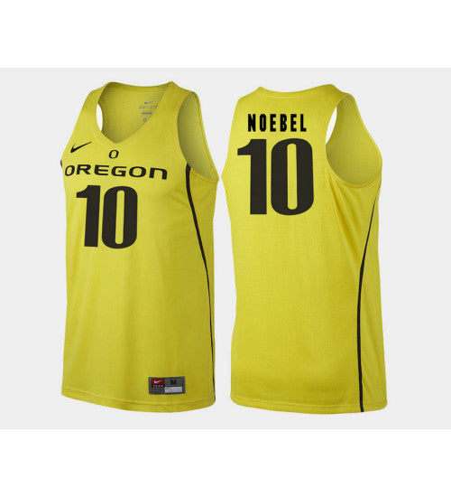 Oregon Ducks 10 Charlie Noebel Yellow Alternate College Basketball Jersey | Stitched Jersey RTJS 7541