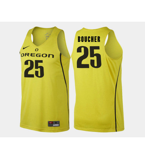 Oregon Ducks #25 Chris Boucher Yellow Alternate College Basketball Jersey stitched college jersey