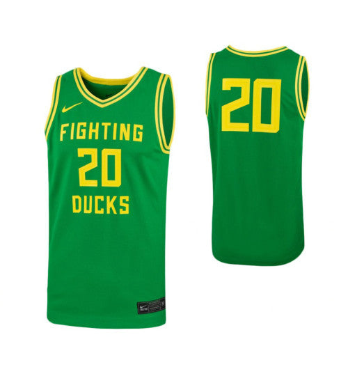 Oregon Ducks #20 College Basketball Jersey Green stitched college jersey