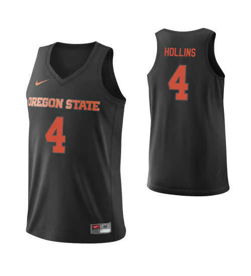 Oregon State Beavers #4 Alfred Hollins College Basketball Jersey Black stitched college jersey