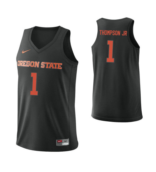 Oregon State Beavers 1 Stephen Thompson Jr College Basketball Jersey Black | Stitched Jersey RTJS 7453
