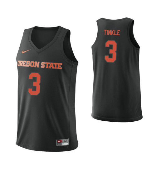 Oregon State Beavers 3 Tres Tinkle College Basketball Jersey Black | Stitched Jersey RTJS 7439