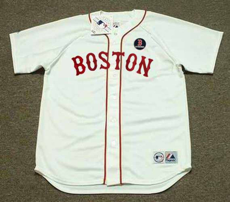 Dustin Pedroia Boston Strong Red Sox 2013 Home Throwback Baseball Jersey jersey front view