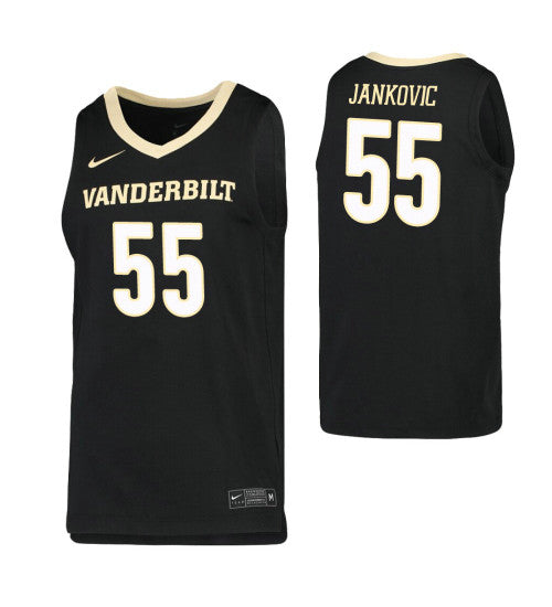 Vanderbilt Commodores 55 Oton Jankovic Black College Basketball Jersey | Stitched Jersey RTJS 6393