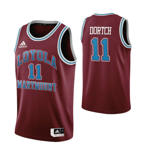 Loyola Marymount Lions 11 Parker Dortch Wine College Basketball Jersey stitched retro jersey