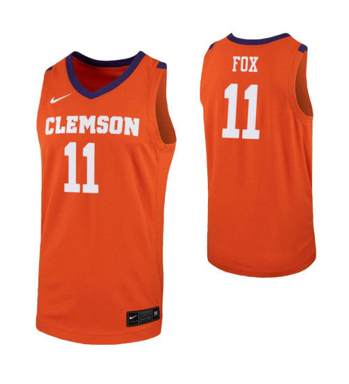 Clemson Tigers 11 Parker Fox Orange College Basketball Jersey | Stitched Jersey RTJS 5077