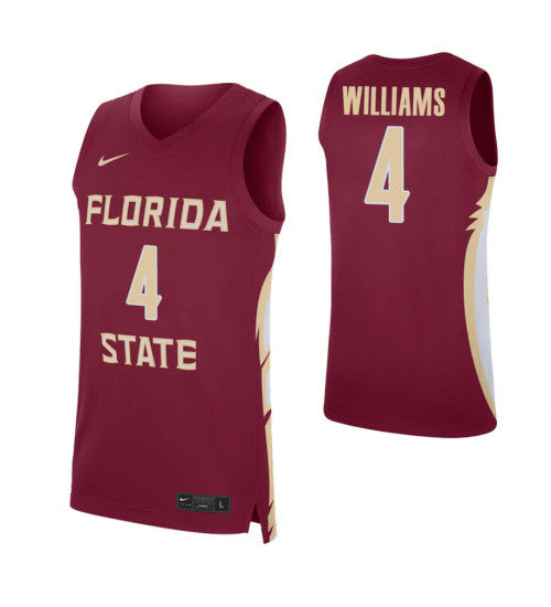 Florida State Seminoles 4 Patrick Williams Garnet College Basketball Jersey stitched retro jersey