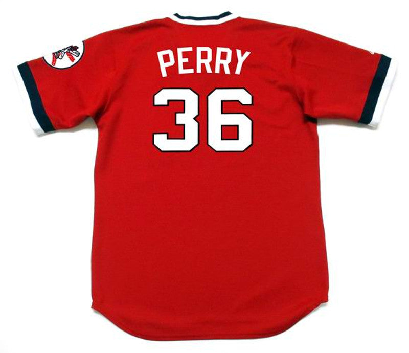 Cleveland Indians Gaylord Perry Cooperstown MLB jersey front view