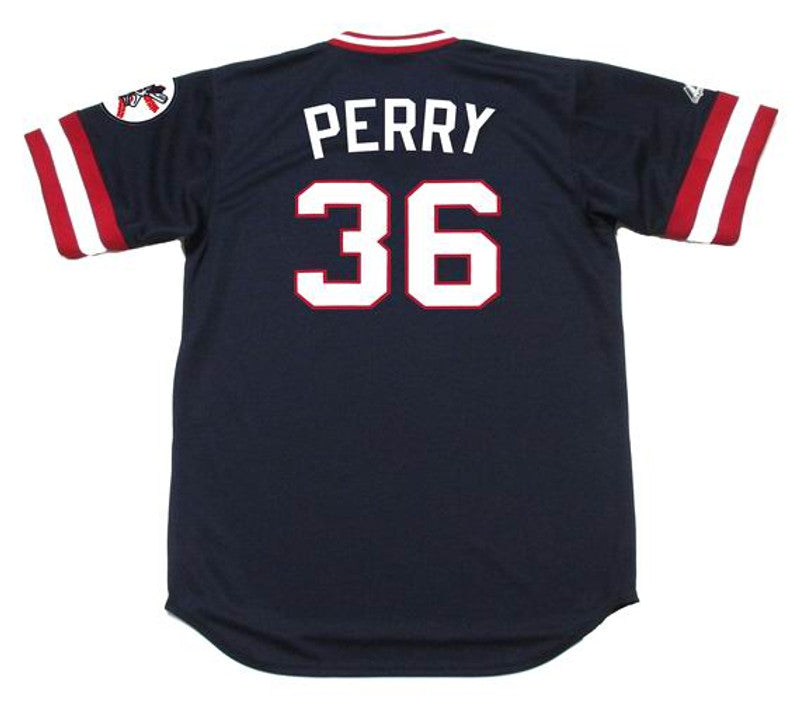 Cleveland Indians Gaylord Perry Cooperstown MLB jersey front view