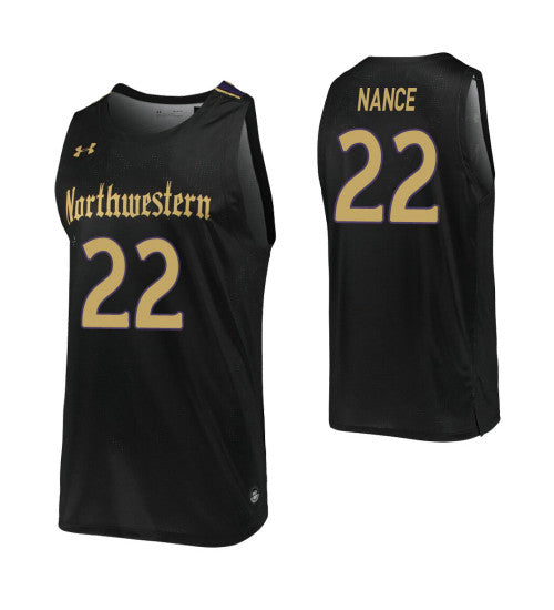 Pete Nance College Basketball Jersey Black Northwestern Wildcats | Stitched Jersey RTJS 7402