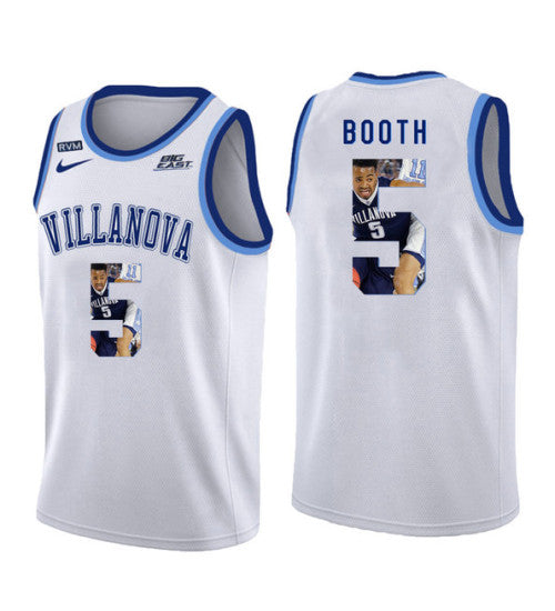 Villanova Wildcats Phil Booth 11238 #5 White stitched throwback college basketball jersey