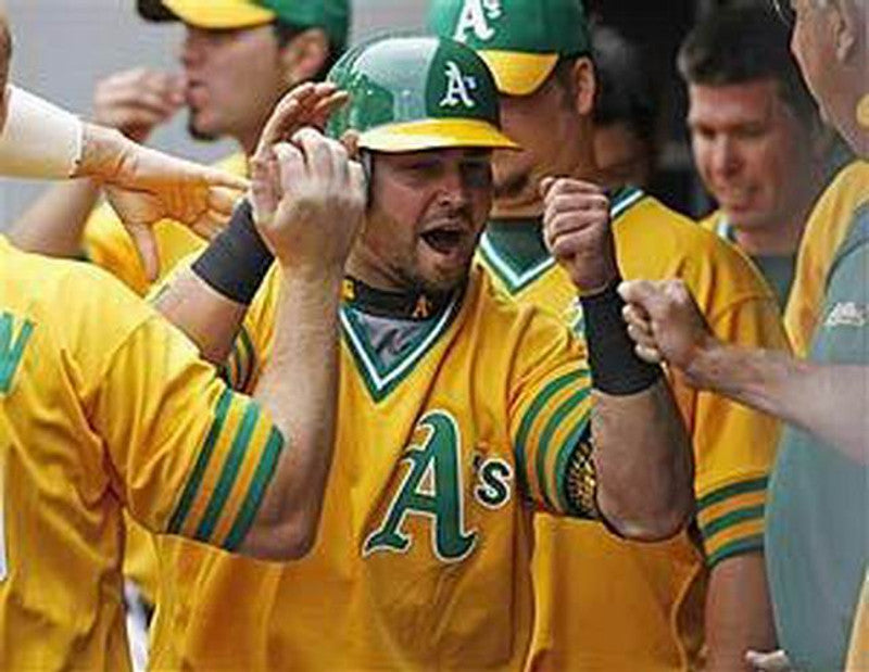 Oakland Athletics Mike Piazza MLB jersey front view