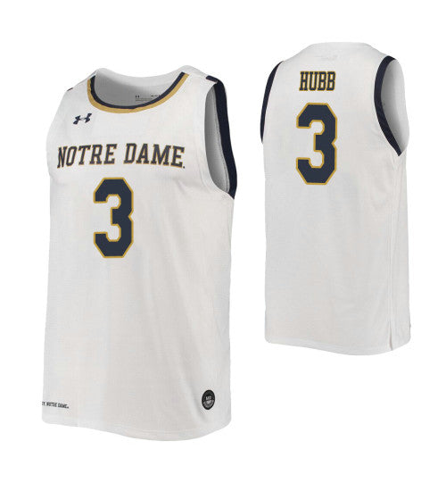Hubb Notre Dame Fighting Irish Prentiss White stitched throwback college basketball jersey
