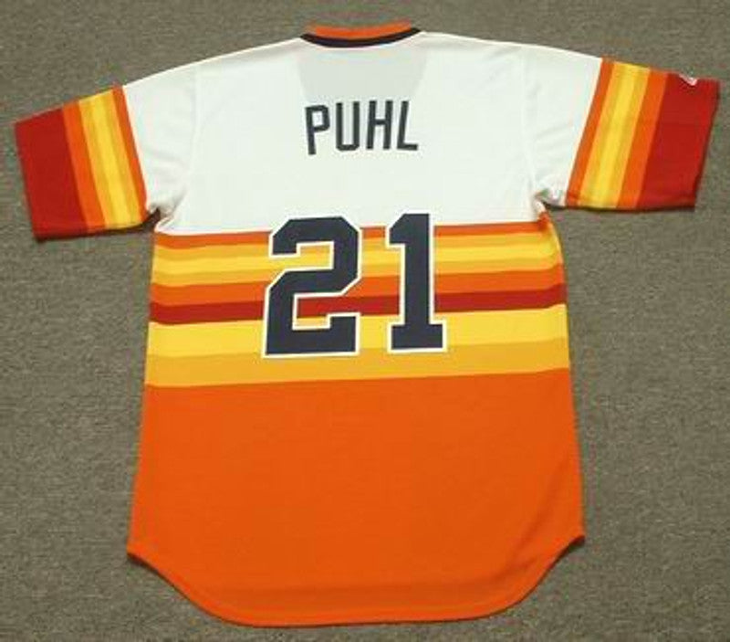 Houston Astros Terry Puhl Cooperstown MLB jersey front view