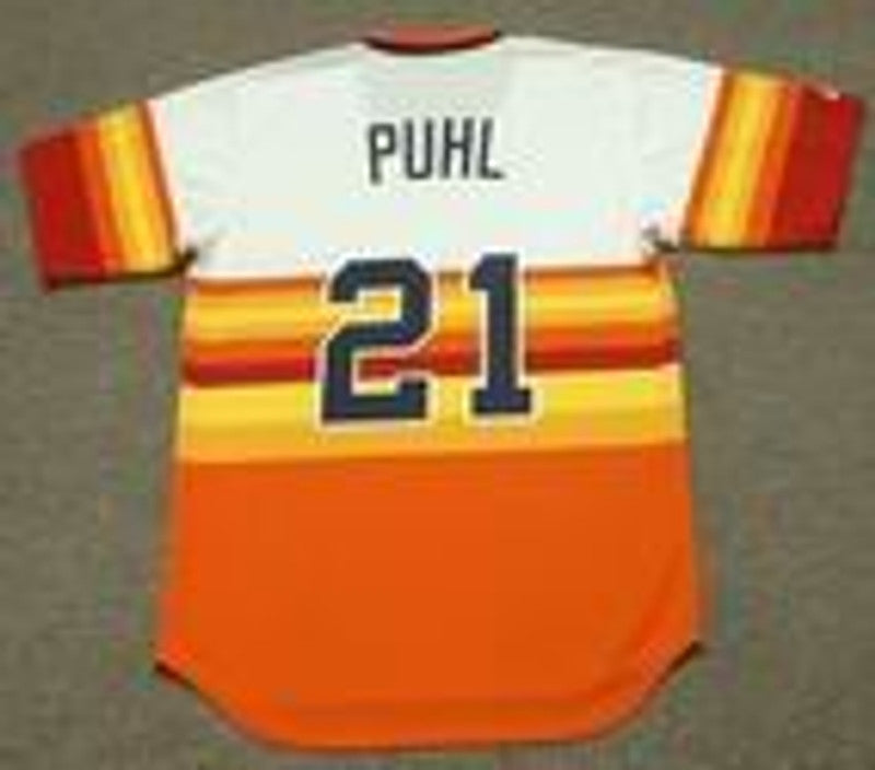 Houston Astros Terry Puhl Cooperstown MLB jersey front view