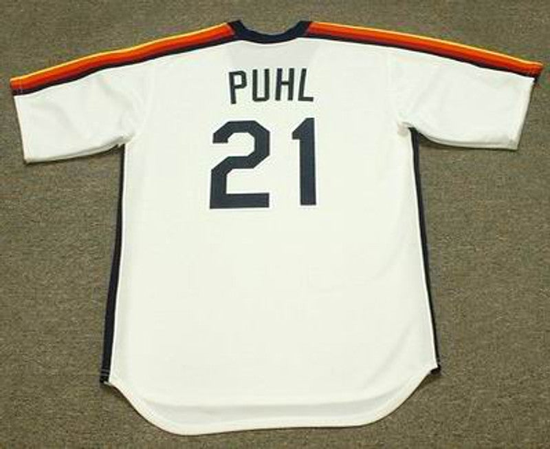 Houston Astros Terry Puhl Cooperstown MLB jersey front view