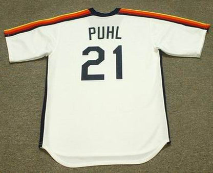 Houston Astros Terry Puhl Cooperstown MLB jersey front view