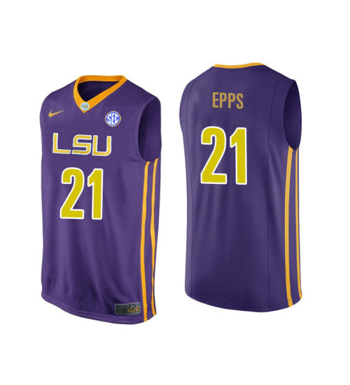 Lsu Tigers 21 Aaron Epps College Basketball Jersey Purple | Stitched Jersey RTJS 3333