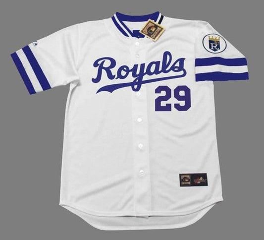 DQ KCR 1985 Home Throwback Baseball Stitched Jersey, Vintage Baseball Jersey, Retro Sewn Jersey