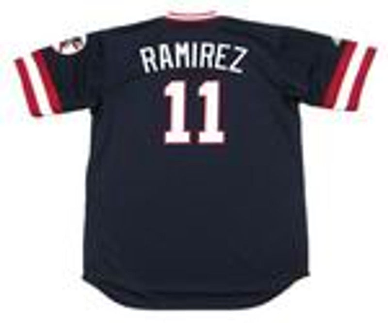 Cleveland Indians Jose Ramirez 1970s Cooperstown MLB jersey front view