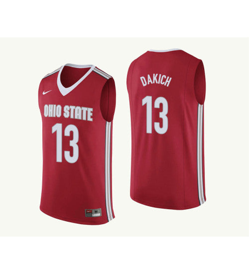 Ohio State Buckeyes 13 Andrew Dakich College Basketball Jersey Red 3968 | Stitched Jersey RTJS 7780