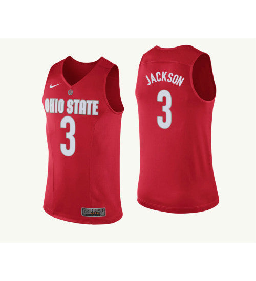 Ohio State Buckeyes #3 Cj Jackson College Basketball Jersey Red 9813 stitched college jersey