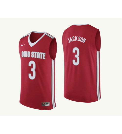 Ohio State Buckeyes 3 Cj Jackson College Basketball Jersey Red 4021 | Stitched Jersey RTJS 7727