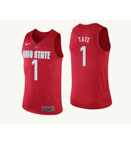 Ohio State Buckeyes 1 Jaesean Tate College Basketball Jersey Red 3955 | Stitched Jersey RTJS 7793