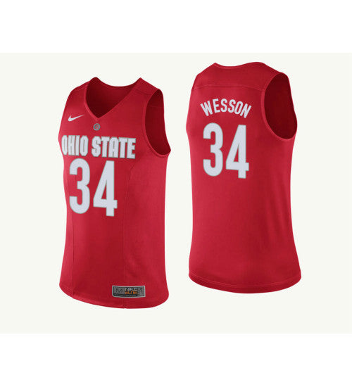 Ohio State Buckeyes #34 Kaleb Wesson College Basketball Jersey Red 9836 stitched college jersey